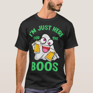 Camiseta Mens, estou aqui para a Beer Dru do Boos Halloween