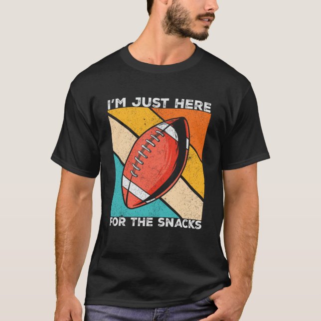Camiseta Mens, estou aqui para os "Snacks" Engraçados Ameri (Frente)