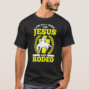 Camiseta Mens Estou Aqui Por Jesus E Rodeo Western Amer