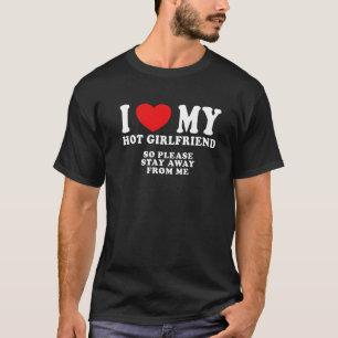 Camiseta Mens Eu Amo O Meu Homem Namorada, Legal E Quente