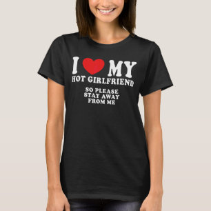 Camiseta Mens Eu Amo O Meu Homem Namorada, Legal E Quente