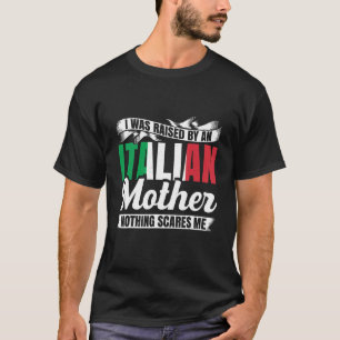 Camiseta Mens Eu Fui Criado Por Mãe Italiana Nada De Assust