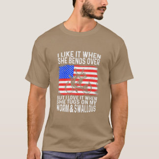 Camiseta Mens Eu Gosto Quando Ela Se Aproxima Da Pesca Engr