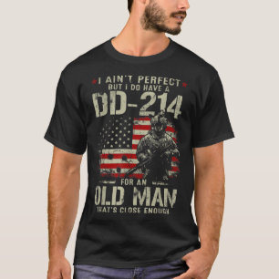 Camiseta Mens eu não sou perfeito eu tenho um veterano DD-2