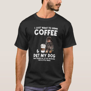 Camiseta Mens Eu Só Quero Beber Café E Cachorro De Pet Bebe