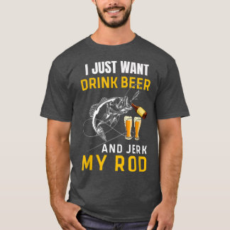 Camiseta Mens Eu Só Quero Beber Cerveja Idiota Peixe Engraç