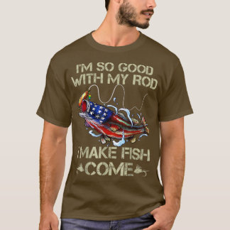 Camiseta Mens Eu Sou Tão Bom Com Meu Rod Eu Faço Peixe Vir