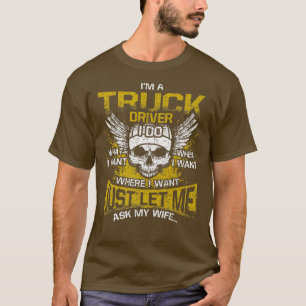 Camiseta Mens, eu sou um motorista de caminhão, faço o que 