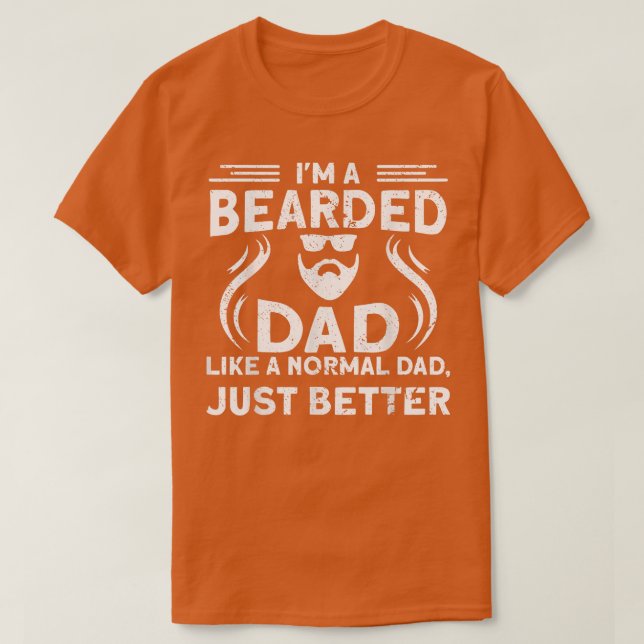 Camiseta Mens, eu sou um Pai com barba como um Pai normal,  (Frente do Design)