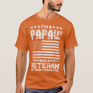 Camiseta Mens eu sou um Papaw e um Veterano Nada me assusta