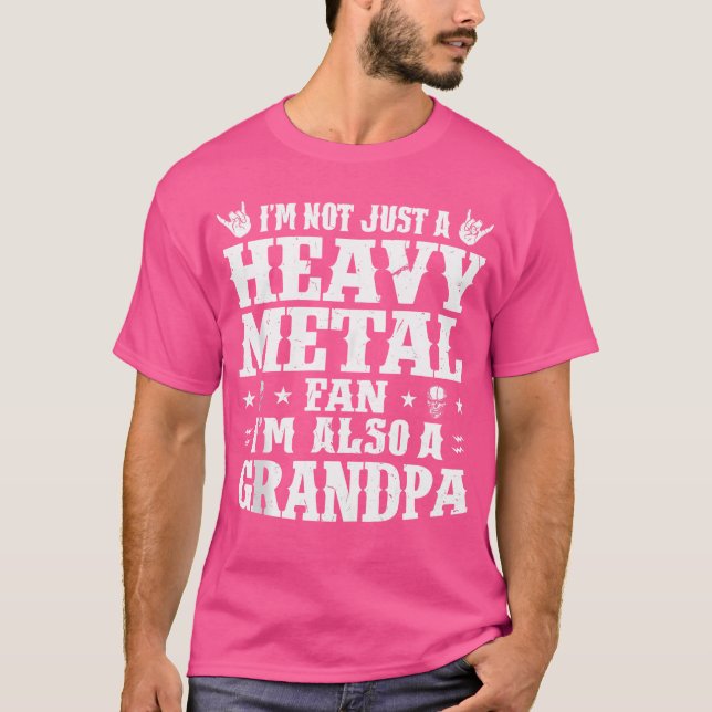 Camiseta Mens Eu Sou Um Ventilador De Metal Pesado Um Vovô  (Frente)