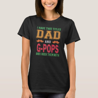 Camiseta Mens Eu Tenho Dois Títulos Pai E Pop Giva Vovô