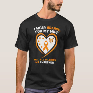 Camiseta Mens Eu Visto Laranja Para Minha Esclerose Múltipl