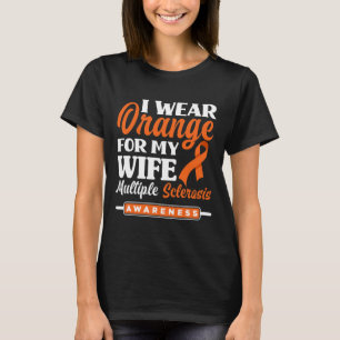 Camiseta Mens Eu Visto Laranja Para Minha Esclerose Múltipl