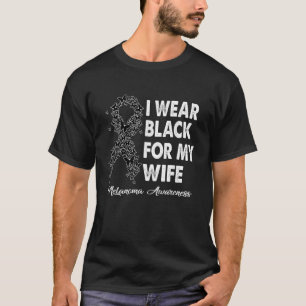 Camiseta Mens Eu Visto Preto Para Minha Mulher Sensibilizaç