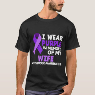 Camiseta Mens Eu Visto Roxo Em Memória Da Minha Sobredosage