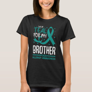 Camiseta Mens Eu Visto Teal Para Alergia Irmão Comida