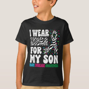 Camiseta Mens Eu Visto Zebra Para O Meu Filho Raros Doenças