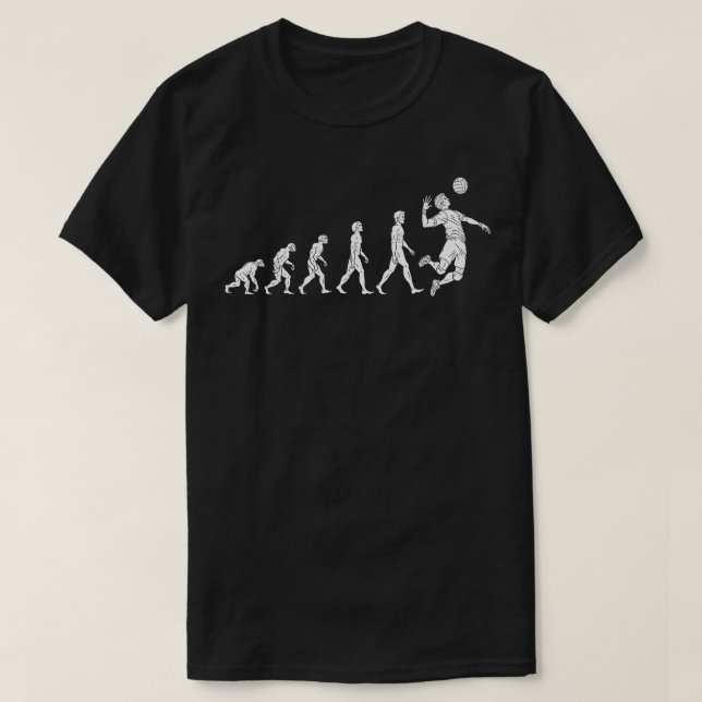 Camiseta Mens Evolution Excelente de Voleibol Oferece Mulhe (Frente do Design)