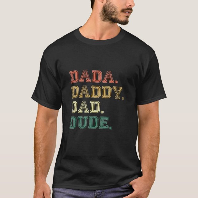 Camiseta Mens Evolution of Fatherhood Celebrating Dada Dadd (Frente)