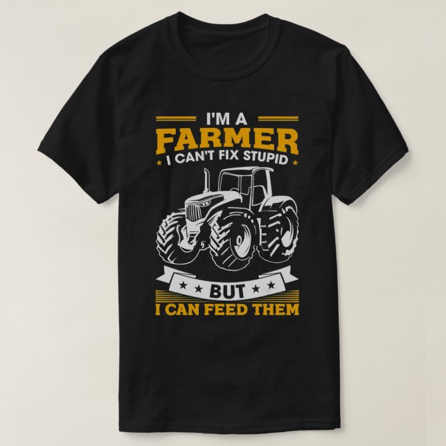 Camiseta Mens Farming Trator Lover Eu sou um fazendeiro Eu  (Frente do Design)