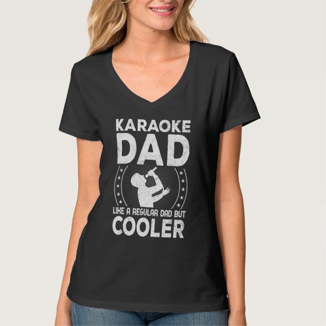 Camiseta Mens Father Music  Karaoke Dad like a Regular Dad  (Frente)
