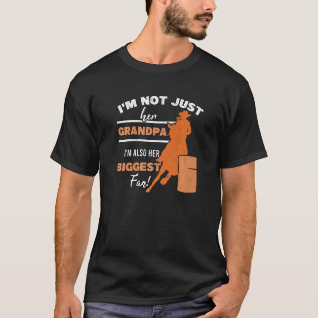 Camiseta Mens Father Of Barrel Racer Dad Biggest Fan Horse  (Frente)