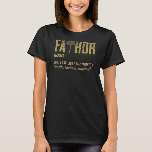 Camiseta Mens Fathor como Pai muito mais poderoso Da do Pai (Frente)