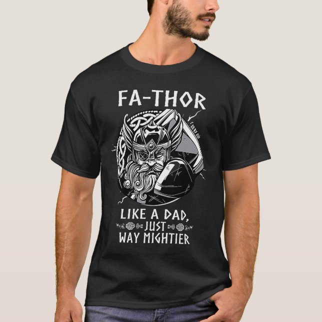 Camiseta Mens Fathor como um Pai muito mais poderoso do pai (Frente)