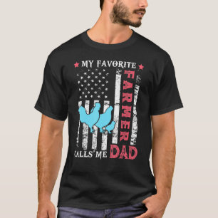 Camiseta Mens Favoritos Farmer Me Chama Pai Ficken Usa Flag