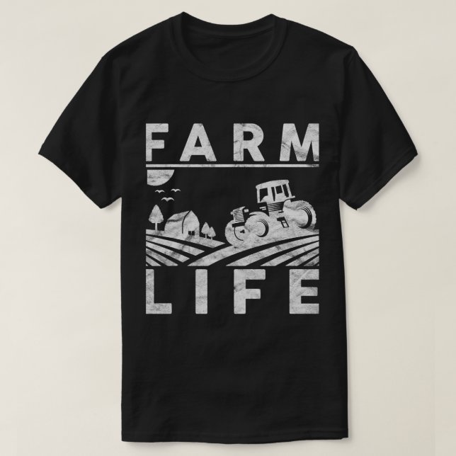 Camiseta Mens Fazenda Vida Engraçada Farmação Arável (Frente do Design)