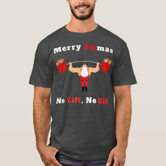 Camiseta Mens Feliz Fitmas, Sem Elevação Sem Presente Papai