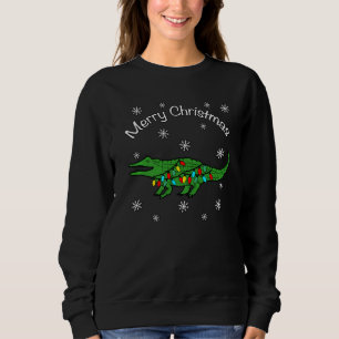 Camiseta Mens Feliz Natal Gator Alligator Com Férias