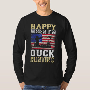 Camiseta Mens Felizes Quando Eu Sou Caçador De Patos