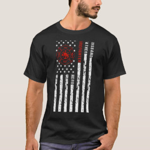 Camiseta Mens Firefighter Husband Padre Fireman para o Pai