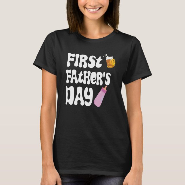 Camiseta Mens First Father's Day Beer Baby Bottle Daddy 202 (Frente)