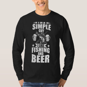 Camiseta Mens Fisher Pescador Eu sou uma Cara Simples Eu Go