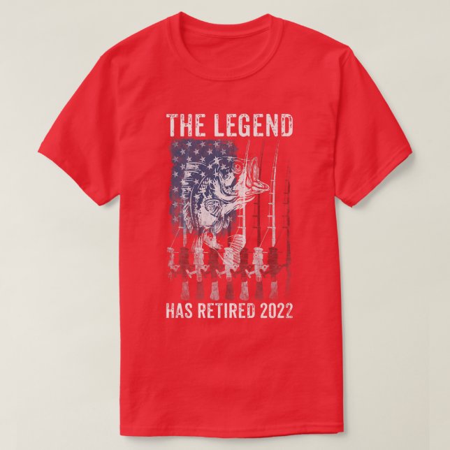 Camiseta Mens Fishing American Flag Retirement The Legend H (Frente do Design)