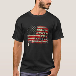 Camiseta Mens Fishing Best Dad Ever US American Flag Father