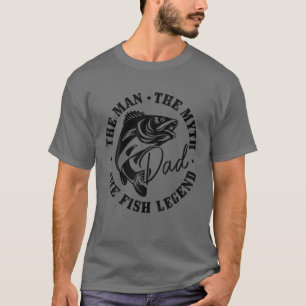 Camiseta Mens Fishing Dad The Man The Myth The Fish Legend
