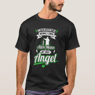Camiseta Mens Fishing Saying Old Man Angel Fisherman Joke