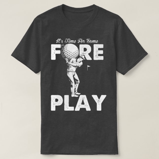 Camiseta Mens Foreplay Innuendo Humor Adulto De Golfe Engra (Frente do Design)