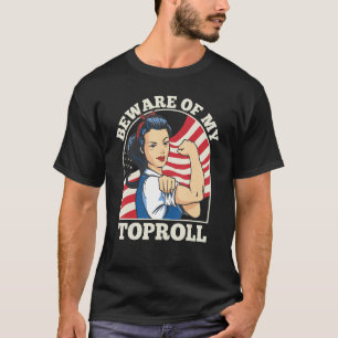 Camiseta Mens Fortes Woman EUA Flag Arm Wrestler