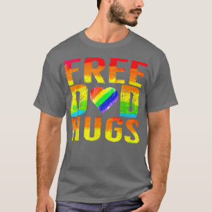 Camiseta Mens Free Pai Hugs LGBT Pride Meses Desfiles Rainb