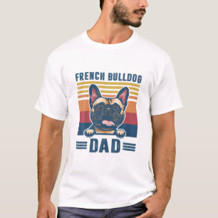 Camiseta Mens French BuldoPai Padre Retro French Bulldo