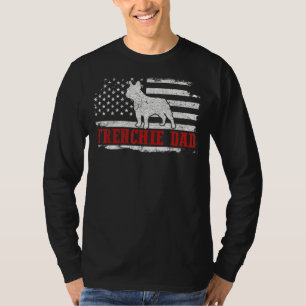 Camiseta Mens Frenchie Pai angustiado Patriota Americano de