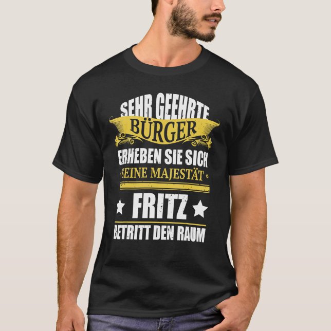 Camiseta Mens Fritz Aniversário Fritz Betritz Den Raum (Frente)