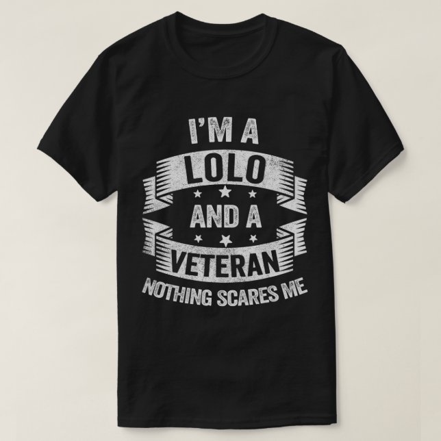 Camiseta Mens Fun Veteran Lolo Roupa, Vovô Filipino Sh (Frente do Design)