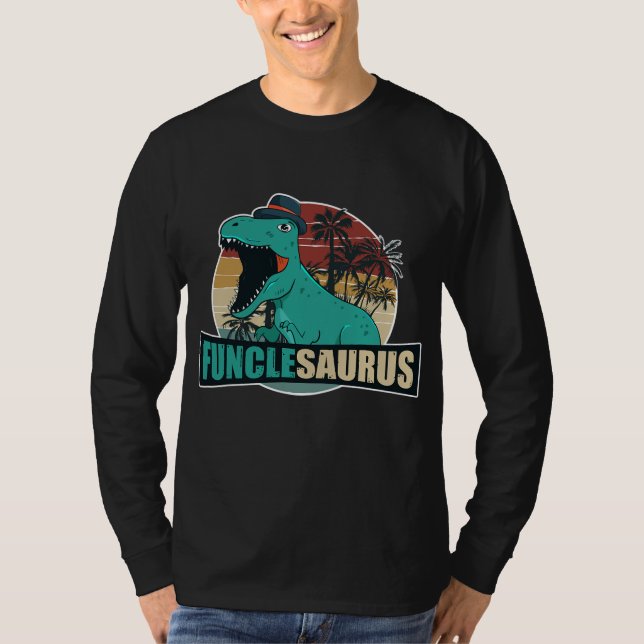 Camiseta Mens Funclesaurus Vintage Funny Funcle Tio (Frente)
