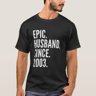 Camiseta Mens Funny 18º Aniversário de Casamento Epic Husba